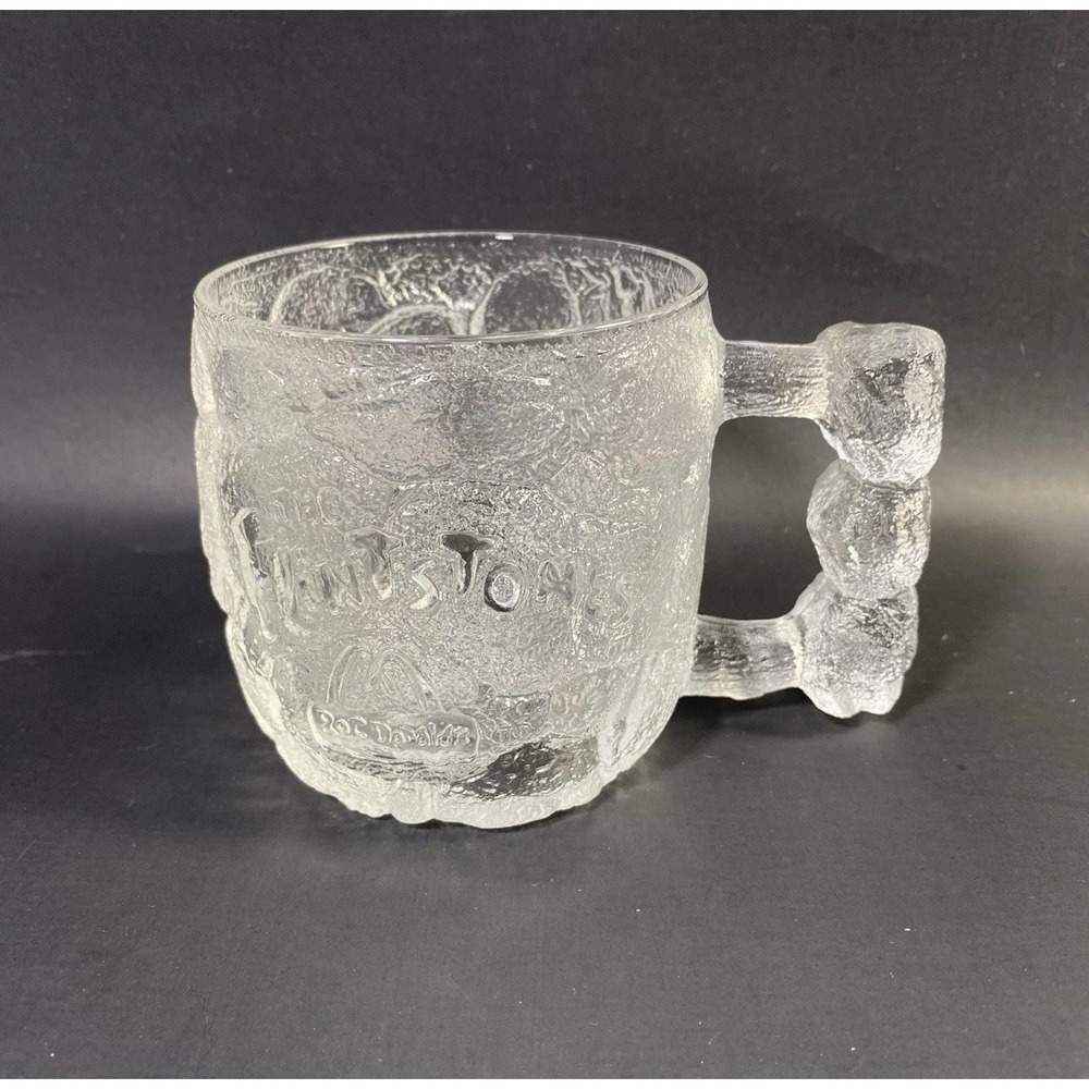 1993 McDonald's Flintstones Frosted Glass Mugs Set of 2 – Fred & Barney – VGC - Picture 10 of 12